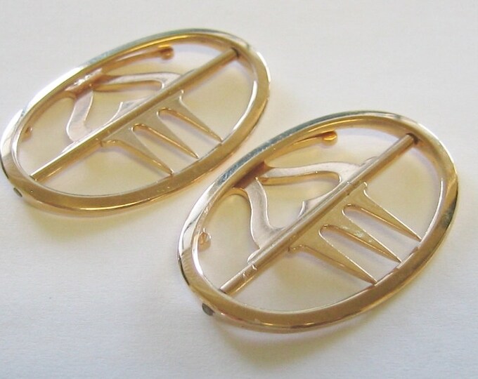 Antique....14K Yellow Gold, Unisex Suspender Buckle Set.. Super Rare !