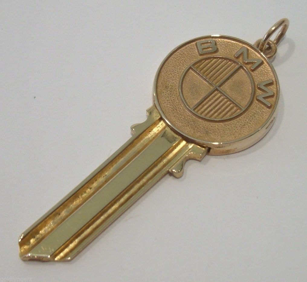 14K Gold Over Sterling & Brass, BMW Blank Car Key Pendent... By Richard Avedon....SWEEET