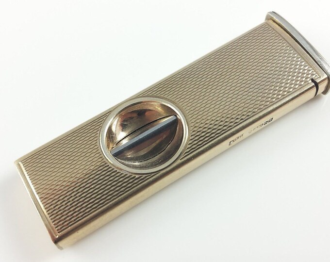 VINTAGE...9Ct Solid Yellow Gold Cigar Cutter, With Guillotine Blade... Must C .