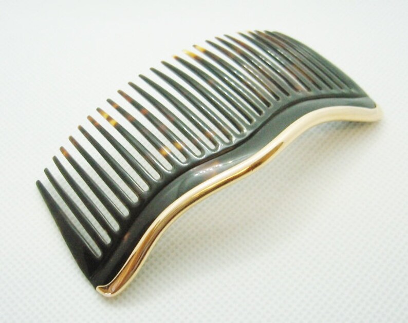 Beautiful. Hair Accessory .... 14K Solid Gold Trimmed Ladies Hair Comb Victorian Art Nouveau