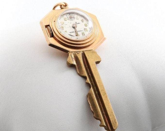 Antique: Lambert Bros. 14k Gold And Brass Watch Key Pendent...Very Rare & Unique !