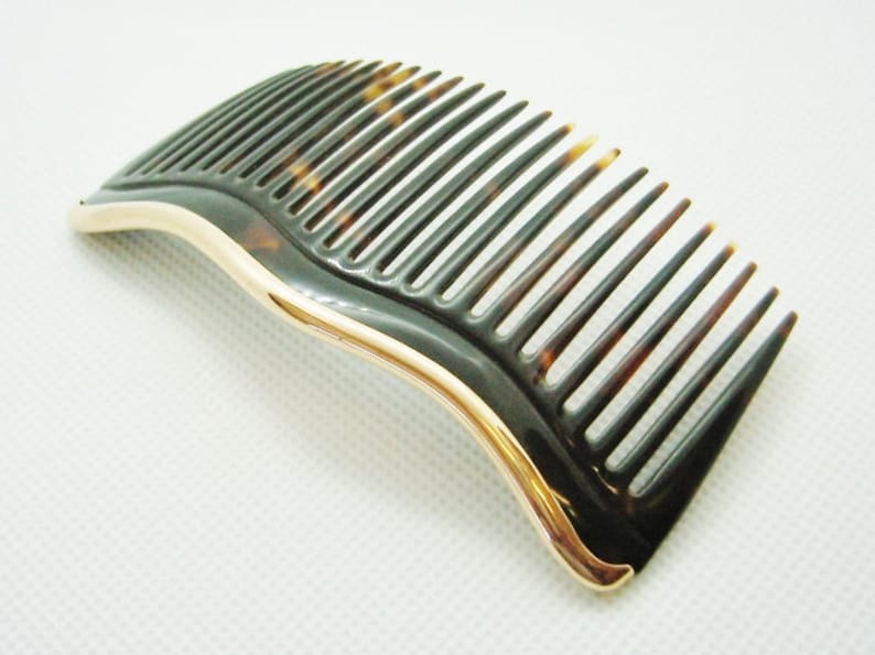 Beautiful. Hair Accessory .... 14K Solid Gold Trimmed Ladies Hair Comb Victorian Art Nouveau