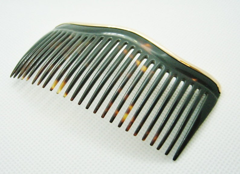 Beautiful. Hair Accessory .... 14K Solid Gold Trimmed Ladies Hair Comb Victorian Art Nouveau