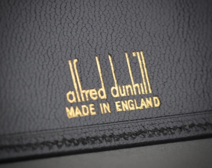 Dunhill, Vintage 1970's Glossy Bi fold Wallet...With Solid 9k Gold Trimmings