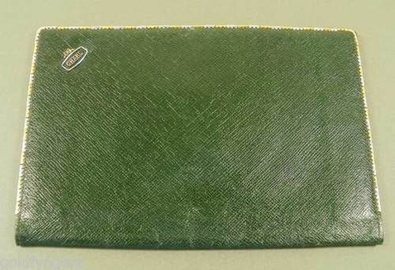 Vintage 18K Gold Trimmed J.C.VICKERY Green Leather Wallet....WOW