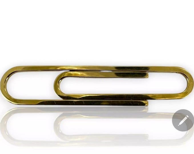 Avedon..Vintage Sterling Silver, Gold Plated Paperclip, Bookmark, Money Clip !