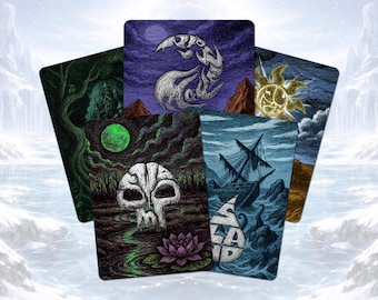 Basic Land Pencil Etched Set of 5x | Proxy Card