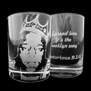 Notorious B.I.G. Engraved Whiskey Rocks Glass