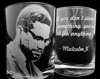 Malcolm X Double Whiskey Rocks Glass