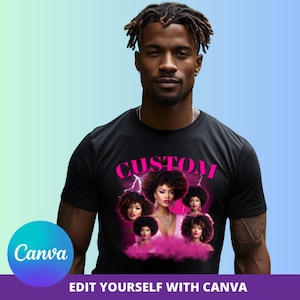CUSTOM Your Own Bootleg Png, Girlfriend Tee, Canva Template, Editable Canva, Girlfriend Shirt, Canva t-shirt image 2