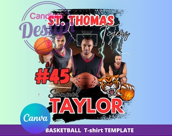 Canva Basketball Template, Basketball T-shirt Designs, Canva Editable Template, T Shirt Design Template