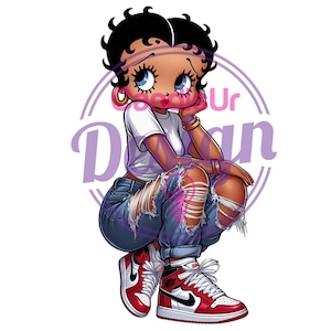 Betty boop png, Betty PNG, Black Betty, Black Cartoon, Betty Boop Sneakers, Betty Boop DTF, Betty Boop sublimation, Betty Boop Jordans