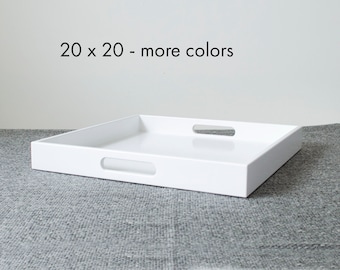 20 x 20 Square Tray with Handles, Coffee Table Ottoman Tray