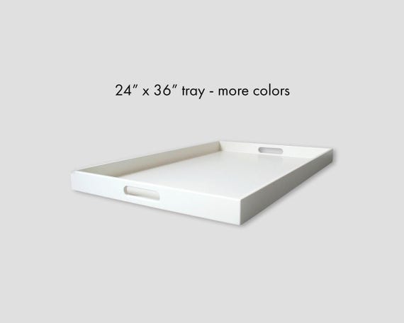 24 x 36 Large Rectangle Tray with Handles, Coffee Table Ottoman Decor