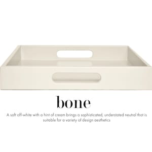 20 x 20 Square Ottoman Coffee Table Tray with Handles Bone
