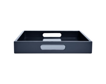 Dark Blue Tray with Handles, Small to Extra Large Sizes for the Coffee Table and Ottoman