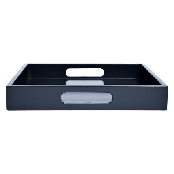 Dark Blue Tray with Handles, Small to Extra Large Sizes for the Coffee Table and Ottoman