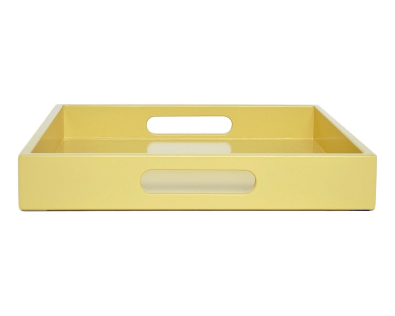 Yellow Ottoman Serving Tray With Handles Modern Coffee Table | Etsy