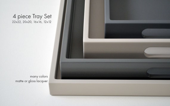 Coffee Table Tray Set Large Ottoman Tray Modern Coffee Table Etsy