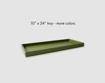 10 x 24 Narrow Rectangular Decorative Wood Tray
