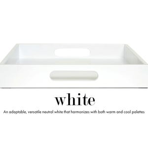 20 x 20 Square Ottoman Coffee Table Tray with Handles White