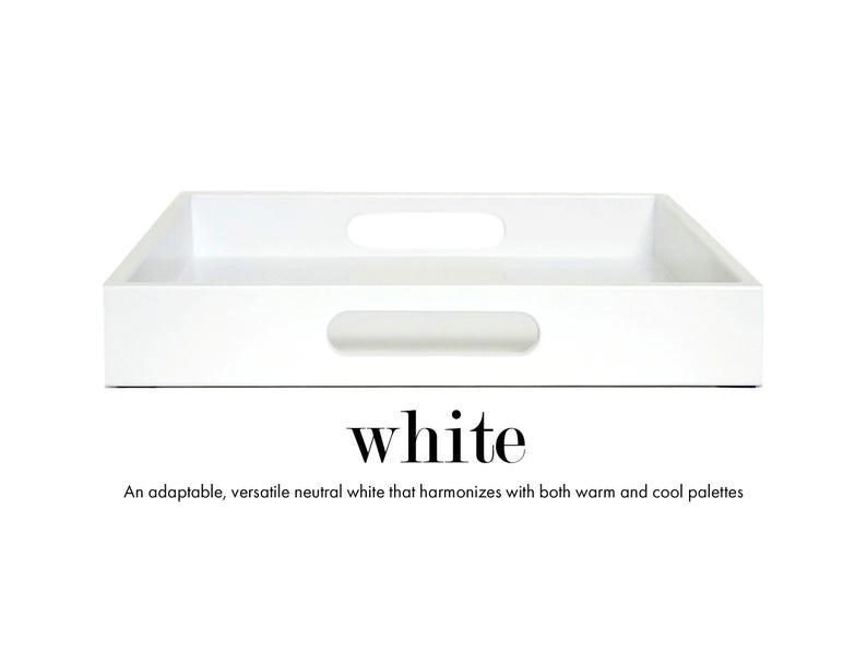 20 x 20 Square Ottoman Coffee Table Tray with Handles White