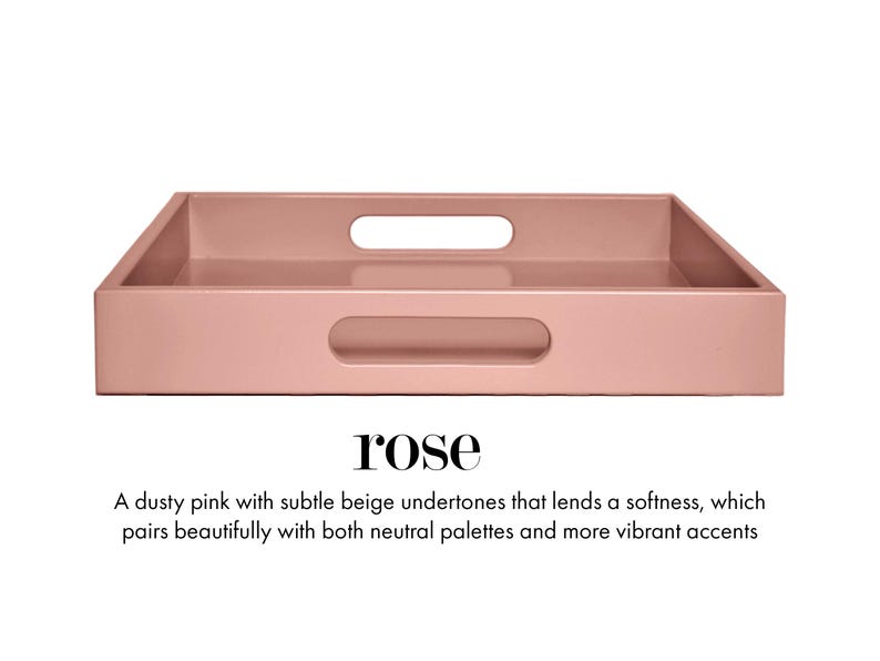20 x 20 Square Ottoman Coffee Table Tray with Handles Rose
