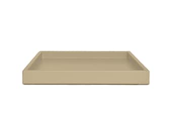 Shiitake Taupe Brown Shallow Tray, Small to Extra Large Sizes for the Coffee Table and Ottoman