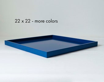 22 x 22 Large Square Shallow Tray, Coffee Table Ottoman Tray