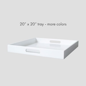20 x 20 Square Ottoman Coffee Table Tray with Handles