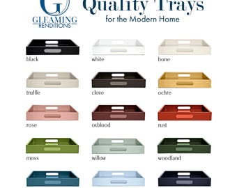 Handcrafted Wood Serving Tray: Ottoman Coffee Table Tray, Custom Color and Sizes