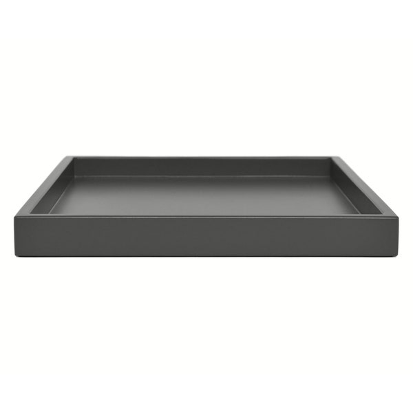 Dark Gray Shallow Tray, Small to Extra Large Sizes for the Coffee Table and Ottoman