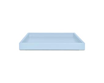 Ice Blue Shallow Tray: Coffee Table Ottoman Decor - Glacier