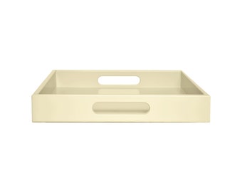 Beige Tray with Handles, Small to Large Sizes for the Coffee Table and Ottoman