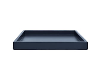 Dark Blue Ottoman Tray for Coffee Table, Modern Small to Extra Large Low Profile Tray