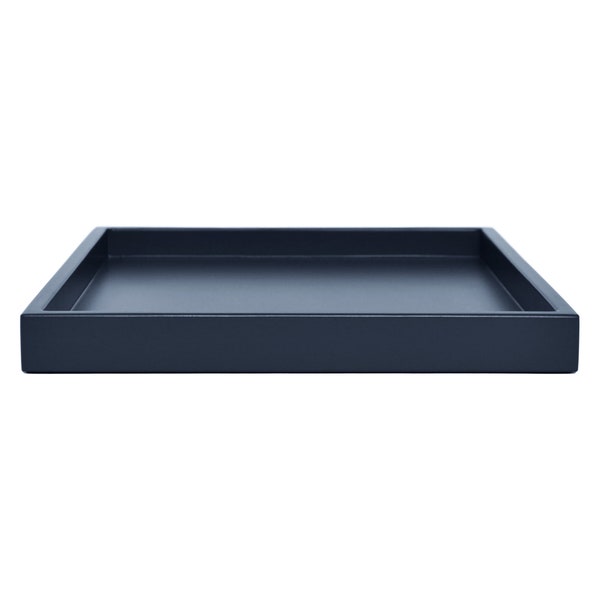 Dark Blue Ottoman Tray for Coffee Table, Modern Small to Extra Large Low Profile Tray