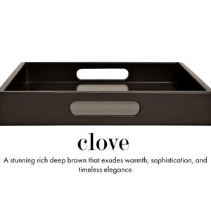 20 x 20 Square Ottoman Coffee Table Tray with Handles Clove