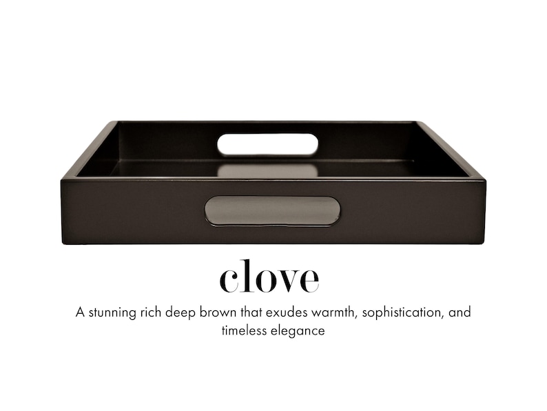 20 x 20 Square Ottoman Coffee Table Tray with Handles Clove