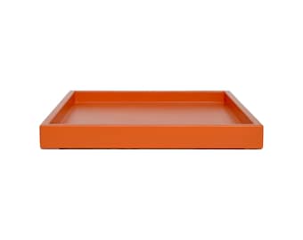 Orange Shallow Tray, Small to Extra Large Sizes for the Coffee Table and Ottoman