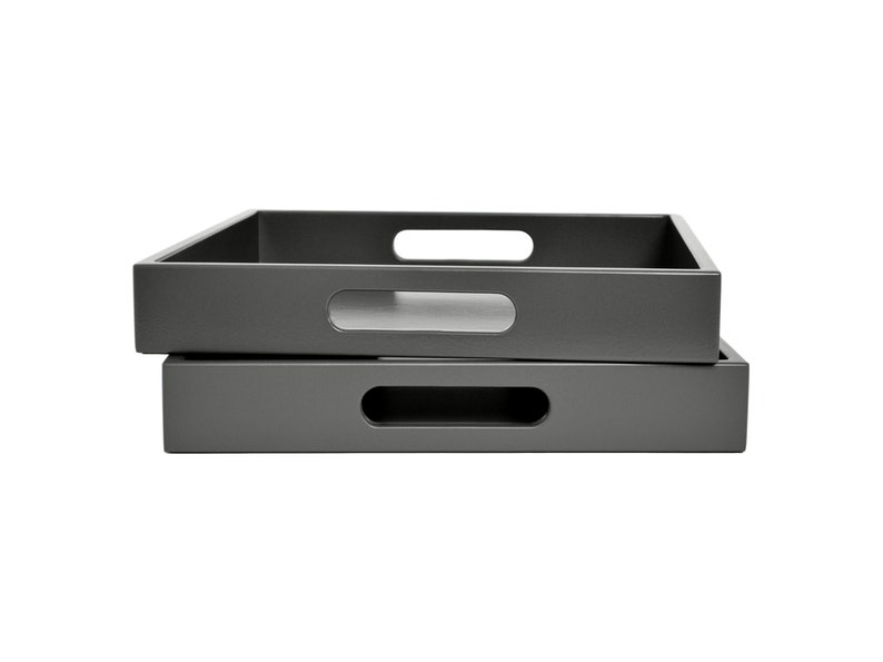 Dark Gray Tray with Handles, Small to Extra Large Sizes for the Coffee Table and Ottoman image 4