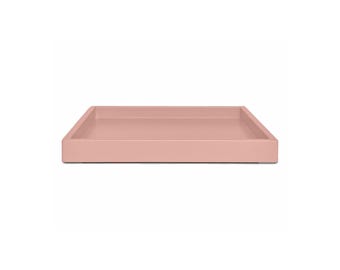 Dusty Pink Shallow Tray: Coffee Table Ottoman Decor - Rose