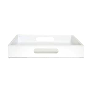 White Tray with Handles: Coffee Table Ottoman Decor