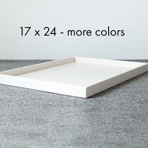 17 x 24 Large Rectangle Shallow Tray, Coffee Table Ottoman Decor