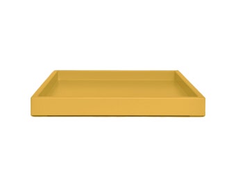 Saffron Yellow Shallow Tray, Small to Large Sizes for the Coffee Table and Ottoman