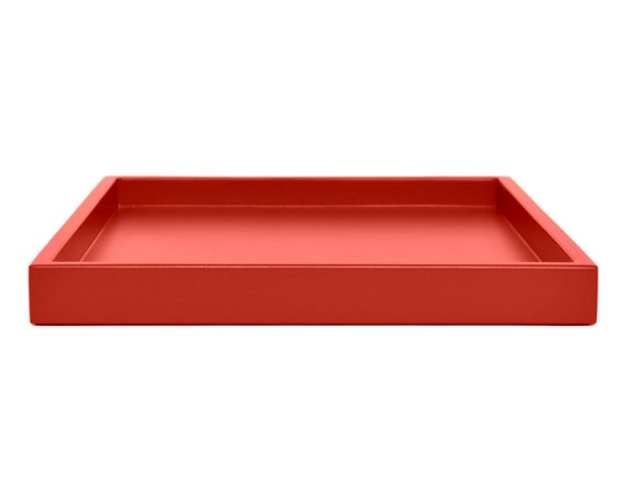 Dark Orange Decorative Tray For Coffee Table Large Ottoman Etsy