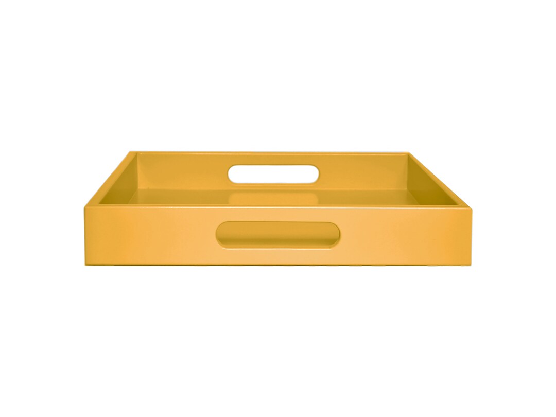 Saffron Mustard Yellow Tray With Handles, Small to Large Sizes for the