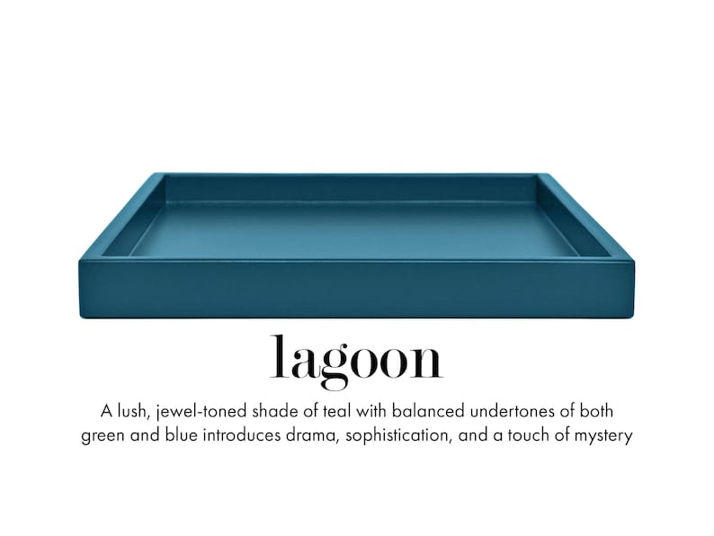 15 x 22 Shallow Rectangle Decorative Tray Lagoon