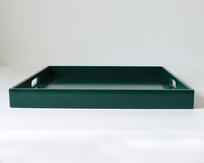 24 x 24 Large Square Tray with Handles, Coffee Table Ottoman Tray image 7