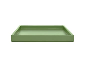 Sage Green Shallow Tray, Small to Extra Large Sizes for the Coffee Table and Ottoman