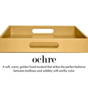 20 x 20 Square Ottoman Coffee Table Tray with Handles Ochre